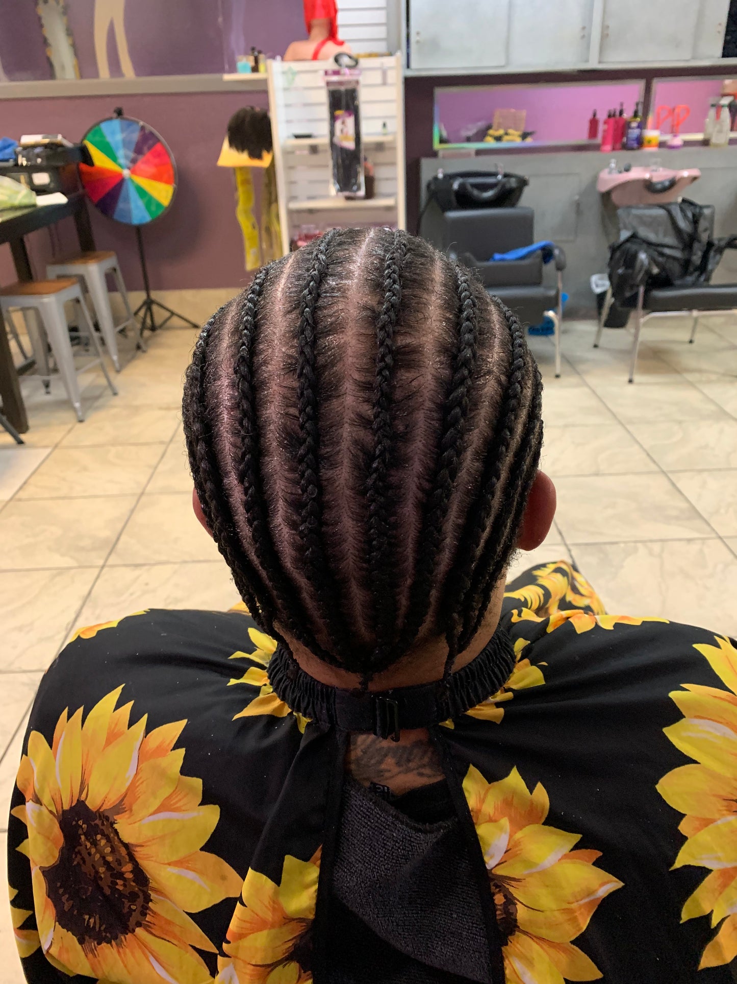 Straight back cornrows/ French braids